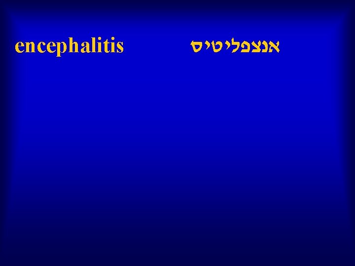 encephalitis אנצפליטיס 
