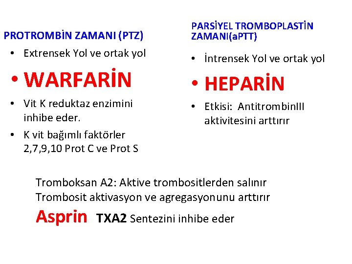PROTROMBİN ZAMANI (PTZ) • Extrensek Yol ve ortak yol • WARFARİN • Vit K
