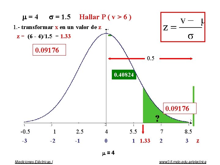  =4 = 1. 5 Hallar P ( v > 6 ) 1. -