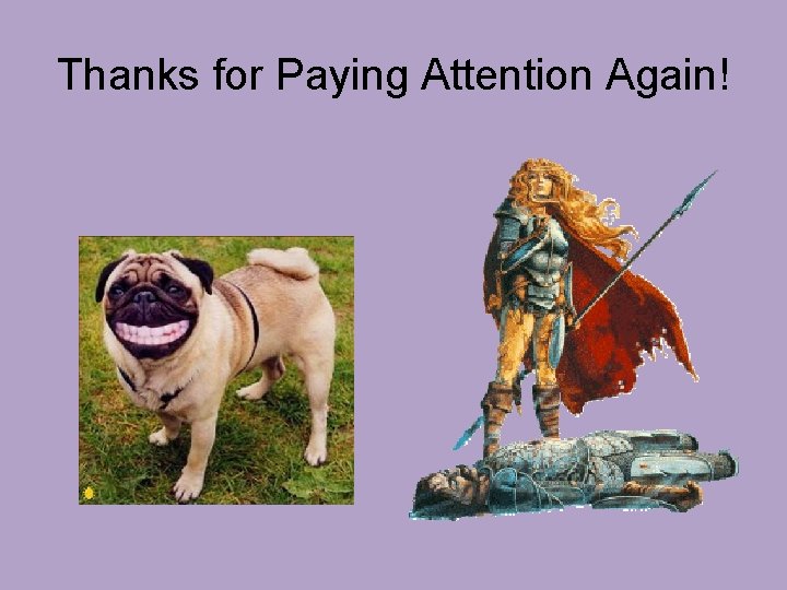 Thanks for Paying Attention Again! 