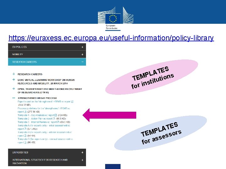 https: //euraxess. ec. europa. eu/useful-information/policy-library TES A L P s TEM titution ns i