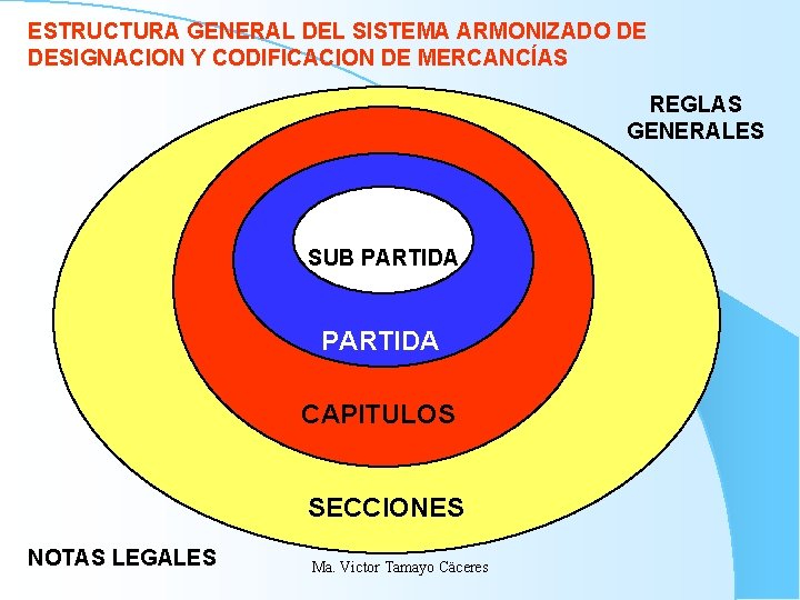 ESTRUCTURA GENERAL DEL SISTEMA ARMONIZADO DE DESIGNACION Y CODIFICACION DE MERCANCÍAS REGLAS GENERALES SUB ESTRUCTURA GENERAL DEL SISTEMA ARMONIZADO DE DESIGNACION Y CODIFICACION DE MERCANCÍAS REGLAS GENERALES SUB