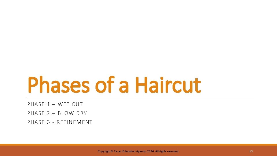 Phases of a Haircut PHA SE 1 – WET CUT PHA SE 2 – Phases of a Haircut PHA SE 1 – WET CUT PHA SE 2 –