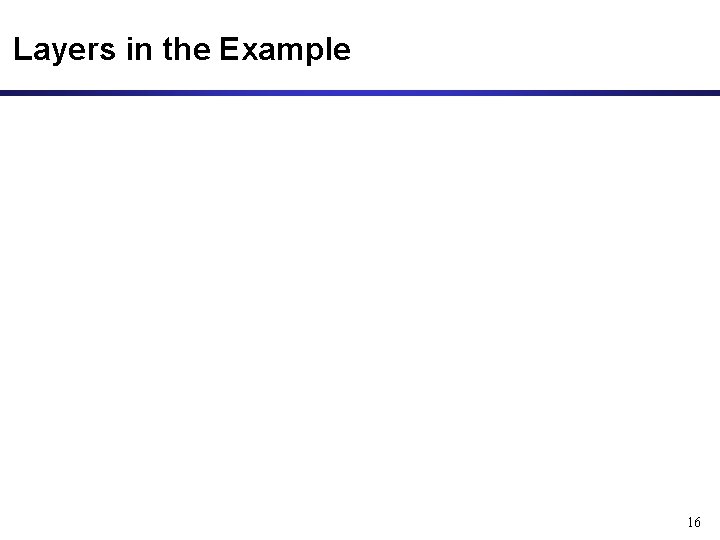 Layers in the Example 16 Layers in the Example 16