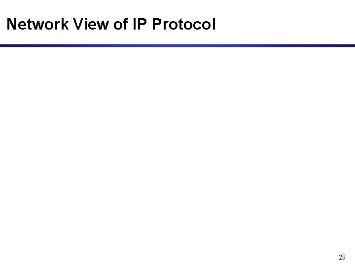 Network View of IP Protocol 29 Network View of IP Protocol 29