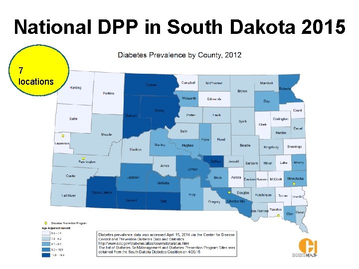 National DPP in South Dakota 2015 7 locations 