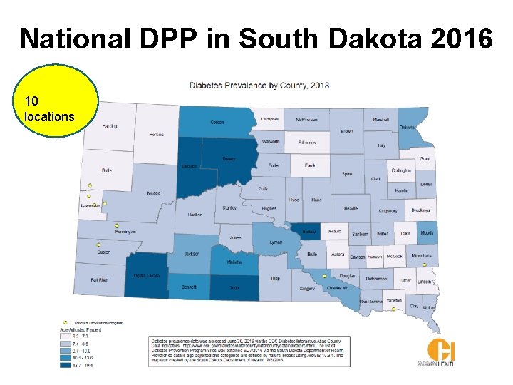 National DPP in South Dakota 2016 10 locations 