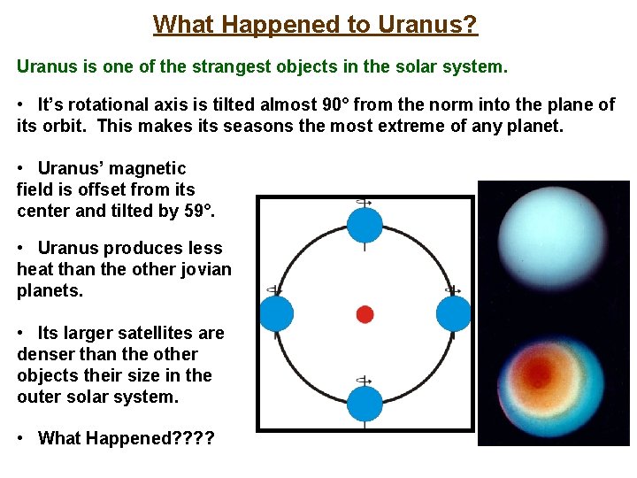 What Happened to Uranus? Uranus is one of the strangest objects in the solar