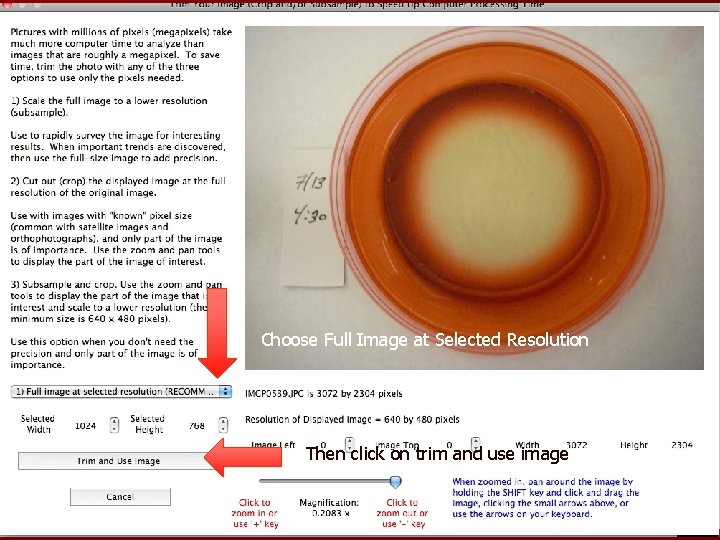 Choose Full Image at Selected Resolution Then click on trim and use image 
