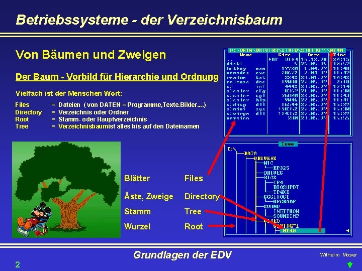 Betriebssysteme - der Verzeichnisbaum Von Bäumen und Zweigen Der Baum - Vorbild für Hierarchie