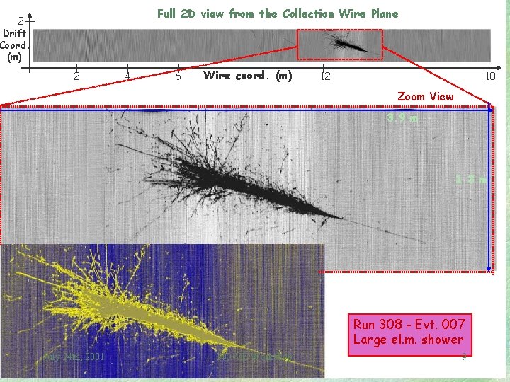 Full 2 D view from the Collection Wire Plane 2 Drift Coord. (m) 2