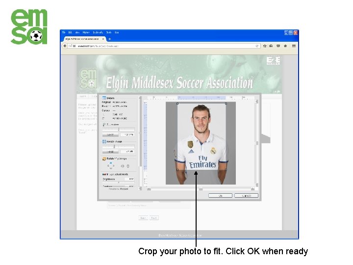 Crop your photo to fit. Click OK when ready 