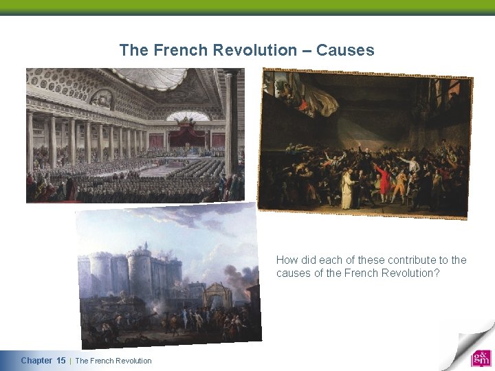 The French Revolution – Causes How did each of these contribute to the causes
