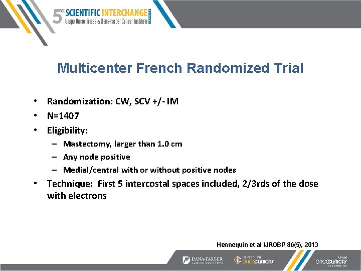 Multicenter French Randomized Trial • Randomization: CW, SCV +/- IM • N=1407 • Eligibility: