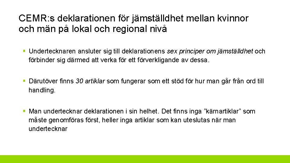 CEMR: s deklarationen för jämställdhet mellan kvinnor och män på lokal och regional nivå