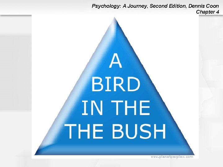 Psychology: A Journey, Second Edition, Dennis Coon Chapter 4 Psychology: A Journey, Second Edition, Dennis Coon Chapter 4
