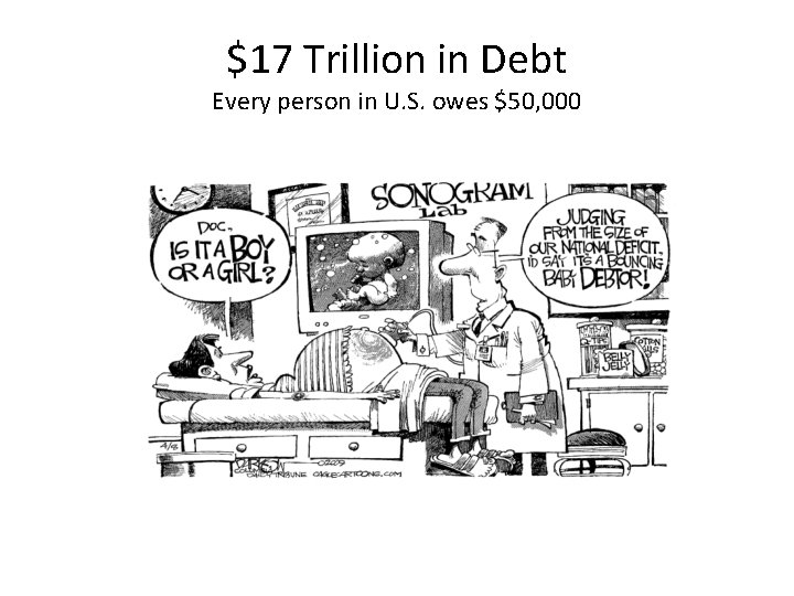 $17 Trillion in Debt Every person in U. S. owes $50, 000 