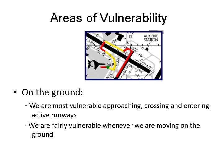 Areas of Vulnerability • On the ground: - We are most vulnerable approaching, crossing Areas of Vulnerability • On the ground: - We are most vulnerable approaching, crossing