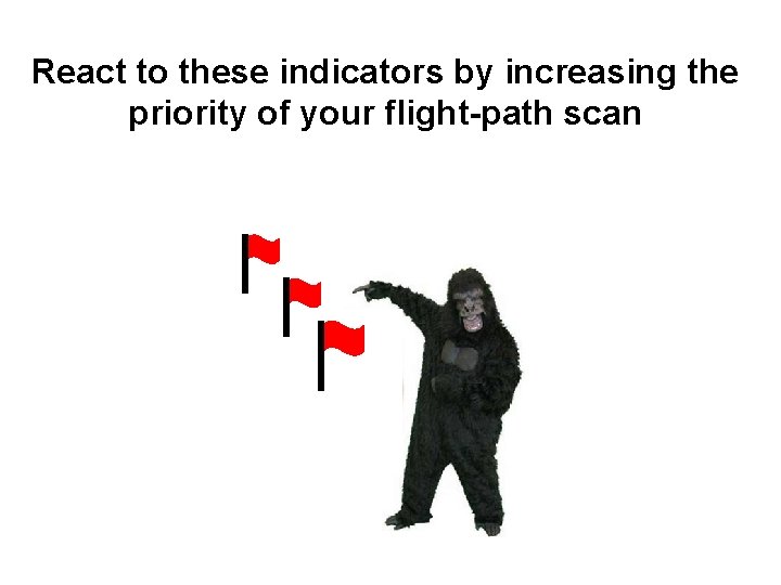 React to these indicators by increasing the priority of your flight-path scan React to these indicators by increasing the priority of your flight-path scan