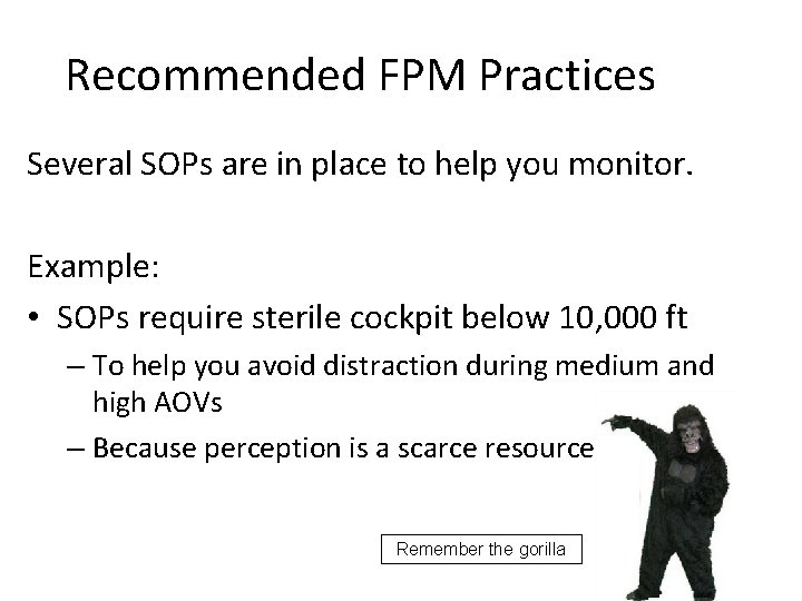 Recommended FPM Practices Several SOPs are in place to help you monitor. Example: • Recommended FPM Practices Several SOPs are in place to help you monitor. Example: •