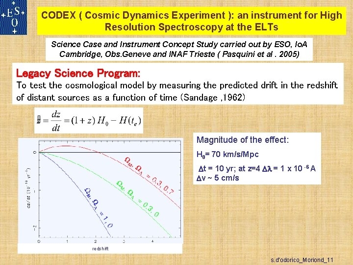 CODEX ( Cosmic Dynamics Experiment ): an instrument for High Resolution Spectroscopy at the