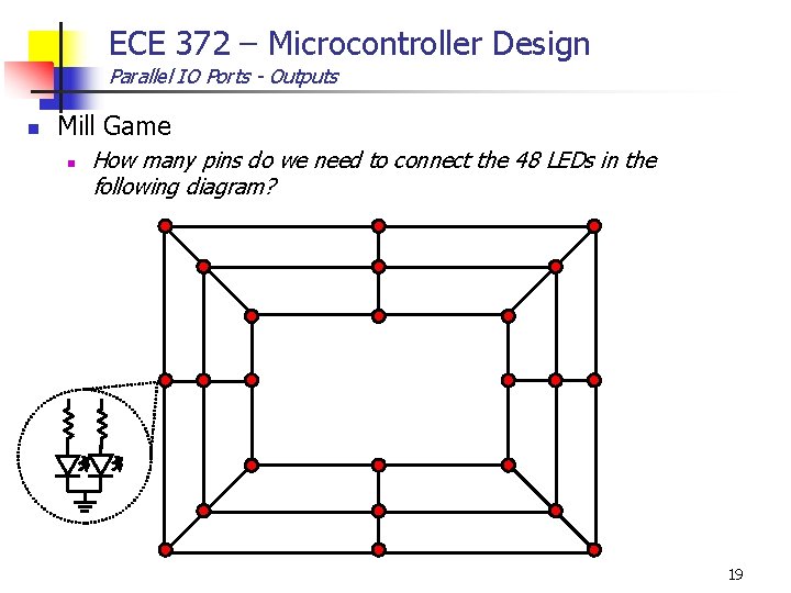 ECE 372 – Microcontroller Design Parallel IO Ports - Outputs n Mill Game n