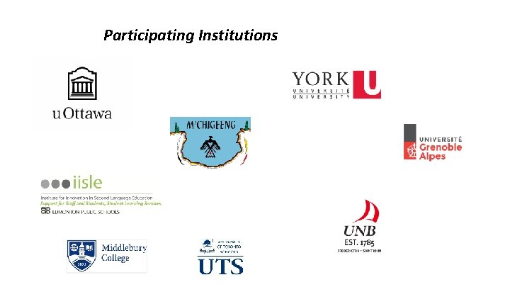 Participating Institutions Participating Institutions