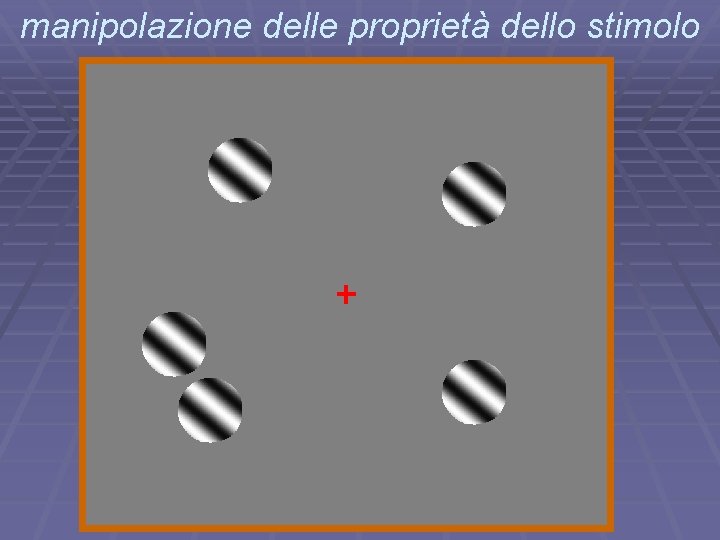 manipolazione delle proprietà dello stimolo 