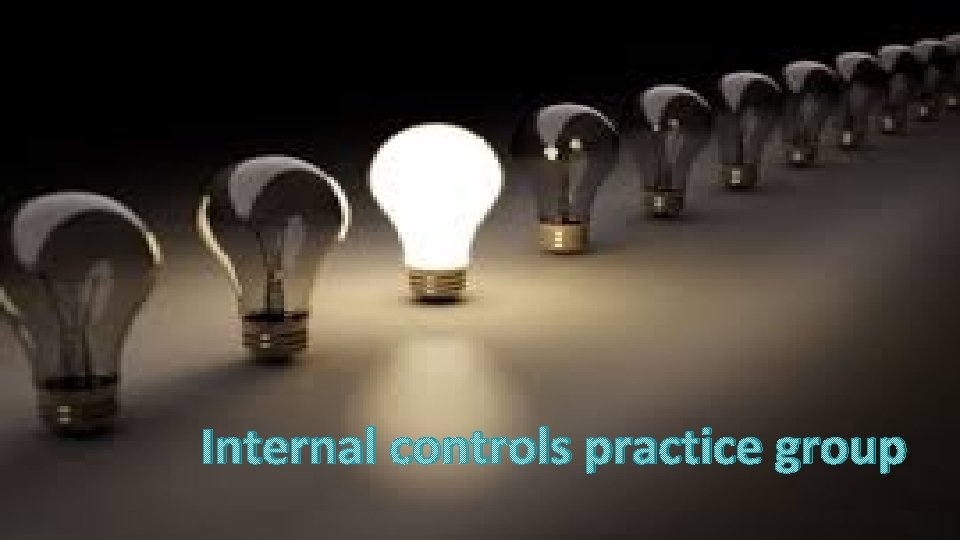 New Initiative for Internal Controls Internal controls practice group 