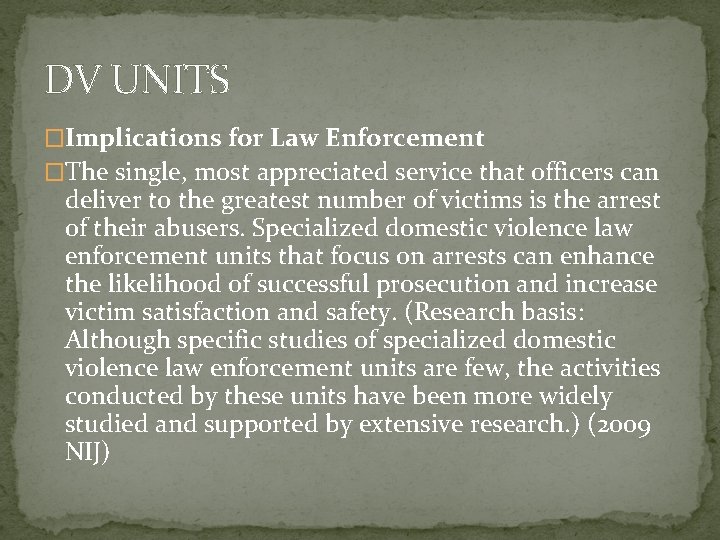 Law Enforcement Response to Domestic Violence Detective Mark