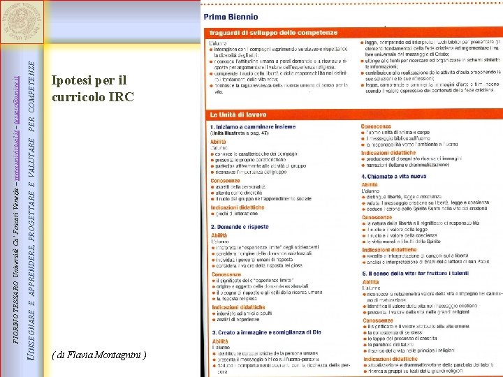 UINSEGNARE E APPRENDERE, PROGETTARE E VALUTARE PER COMPETENZE FIORINO TESSARO Università Ca’ Foscari Venezia