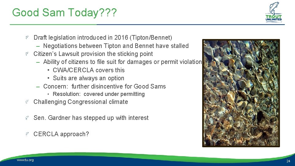 Good Sam Today? ? ? Draft legislation introduced in 2016 (Tipton/Bennet) – Negotiations between Good Sam Today? ? ? Draft legislation introduced in 2016 (Tipton/Bennet) – Negotiations between