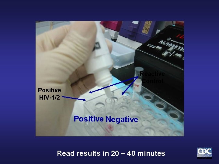 Reactive Control Positive HIV-1/2 Positive Negative Read results in 20 – 40 minutes Reactive Control Positive HIV-1/2 Positive Negative Read results in 20 – 40 minutes