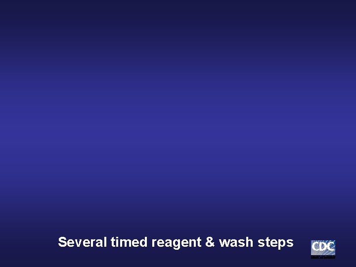 Several timed reagent & wash steps Several timed reagent & wash steps