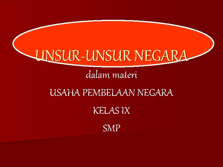 UNSUR-UNSUR NEGARA dalam materi USAHA PEMBELAAN NEGARA KELAS IX SMP 