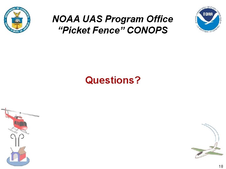 NOAA UAS Program Office “Picket Fence” CONOPS Questions? 0 18 