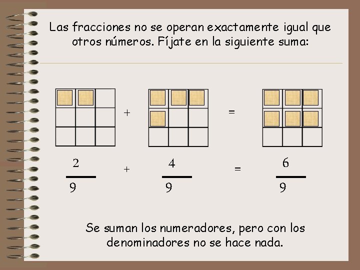 Las fracciones no se operan exactamente igual que otros números. Fíjate en la siguiente