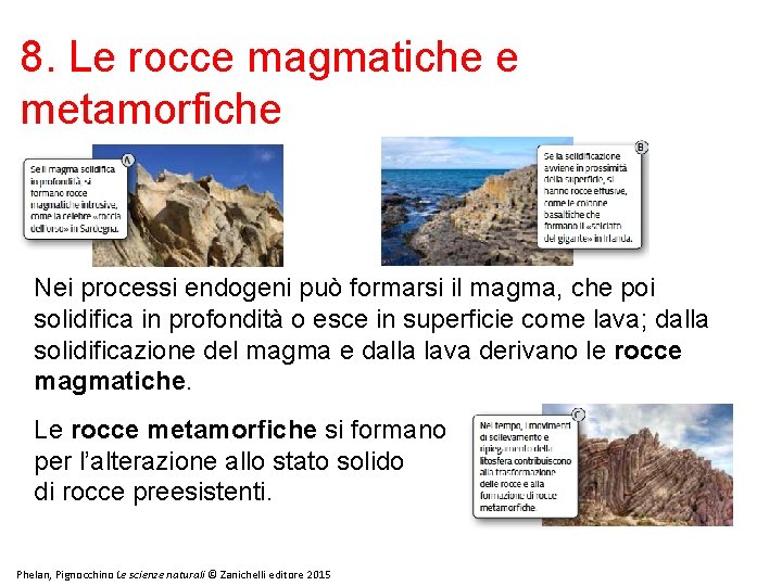 8. Le rocce magmatiche e metamorfiche Nei processi endogeni può formarsi il magma, che 8. Le rocce magmatiche e metamorfiche Nei processi endogeni può formarsi il magma, che