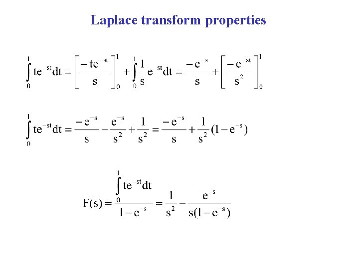 Laplace transform properties 