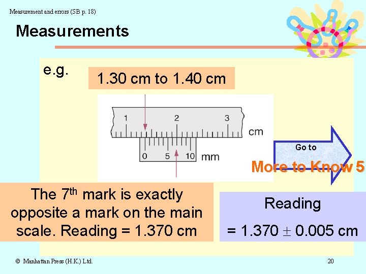 Measurement and errors (SB p. 18) Measurements e. g. 1. 30 cm to 1.