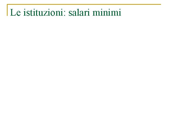 Le istituzioni: salari minimi 