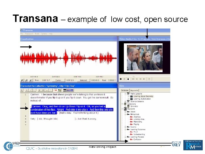 Transana – example of 10/26/2020 low cost, open source Field Methods © Ann Lewins