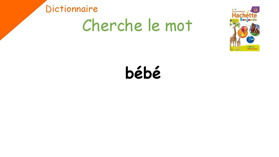 Dictionnaire Cherche le mot bébé 