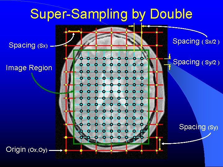 Super-Sampling by Double Spacing (Sx) Image Region Spacing ( Sx/2 ) Spacing ( Sy/2 Super-Sampling by Double Spacing (Sx) Image Region Spacing ( Sx/2 ) Spacing ( Sy/2