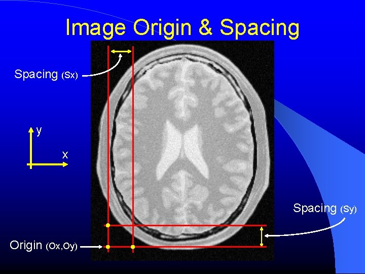 Image Origin & Spacing (Sx) y x Spacing (Sy) Origin (Ox, Oy) Image Origin & Spacing (Sx) y x Spacing (Sy) Origin (Ox, Oy)