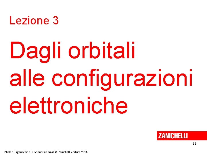 Lezione 3 Dagli orbitali alle configurazioni elettroniche 11 Phelan, Pignocchino Le scienze naturali ©