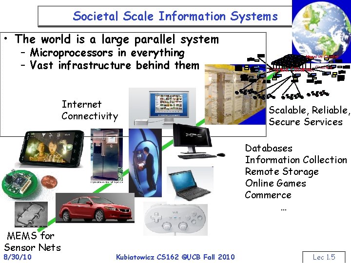 Societal Scale Information Systems • The world is a large parallel system – Microprocessors