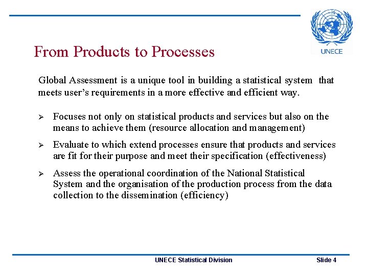 From Products to Processes Global Assessment is a unique tool in building a statistical