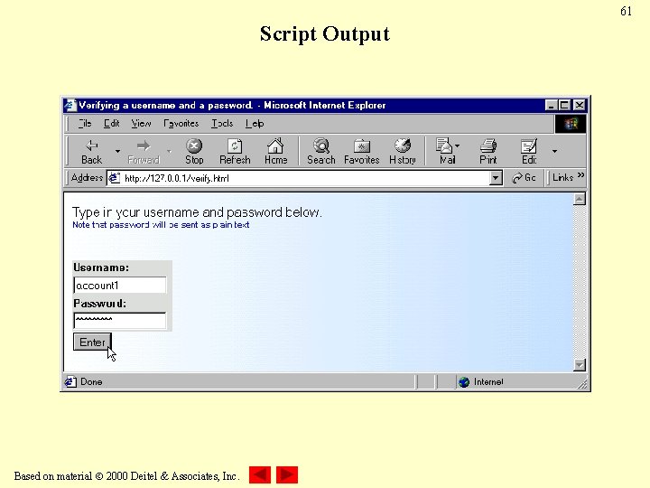 61 Script Output Based on material 2000 Deitel & Associates, Inc. 