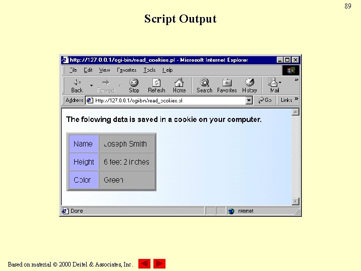 89 Script Output Based on material 2000 Deitel & Associates, Inc. 